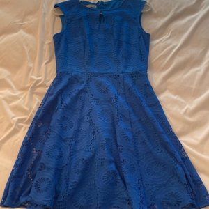 Blue Crochet A-line Dress